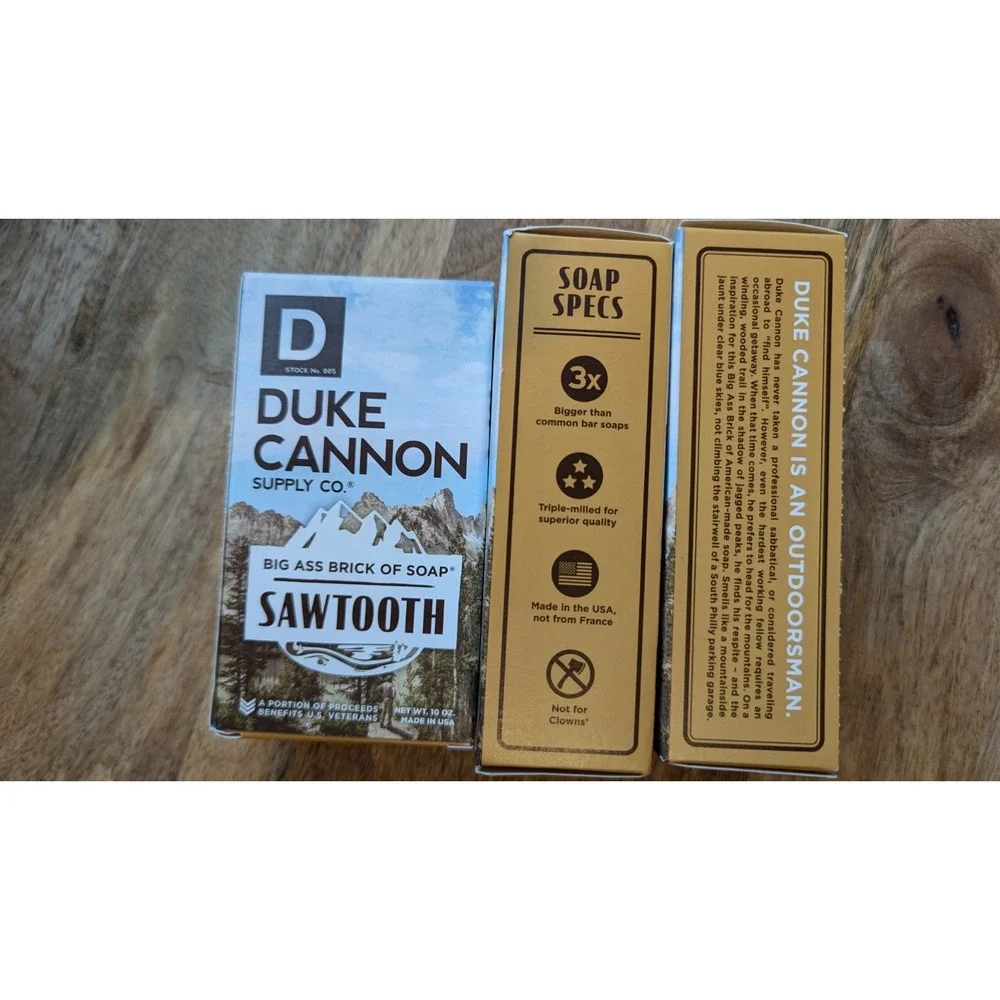 (3 LOT) Duke Cannon Sawtooth Big A** Brick of Bar Soap 10 oz Mens - New